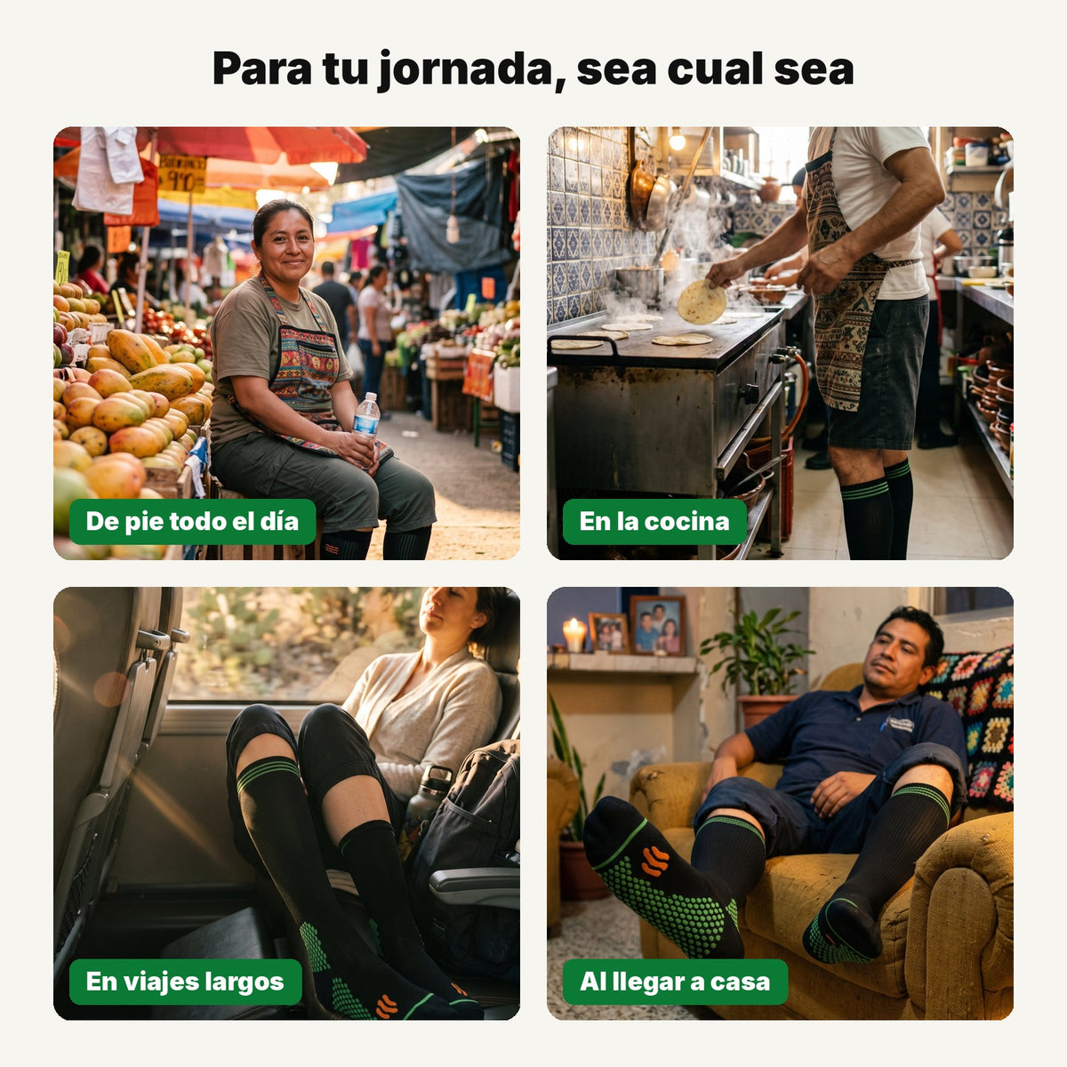Alivia+ · Medias de compresión para piernas cansadas